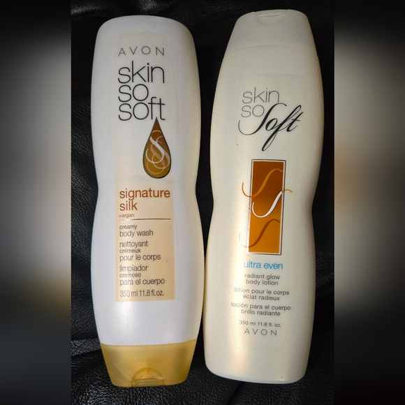 Avon Other - Avon Skin So Soft Body Wash & lotion Duo Signature Silk & Ultra Even 11.8floz